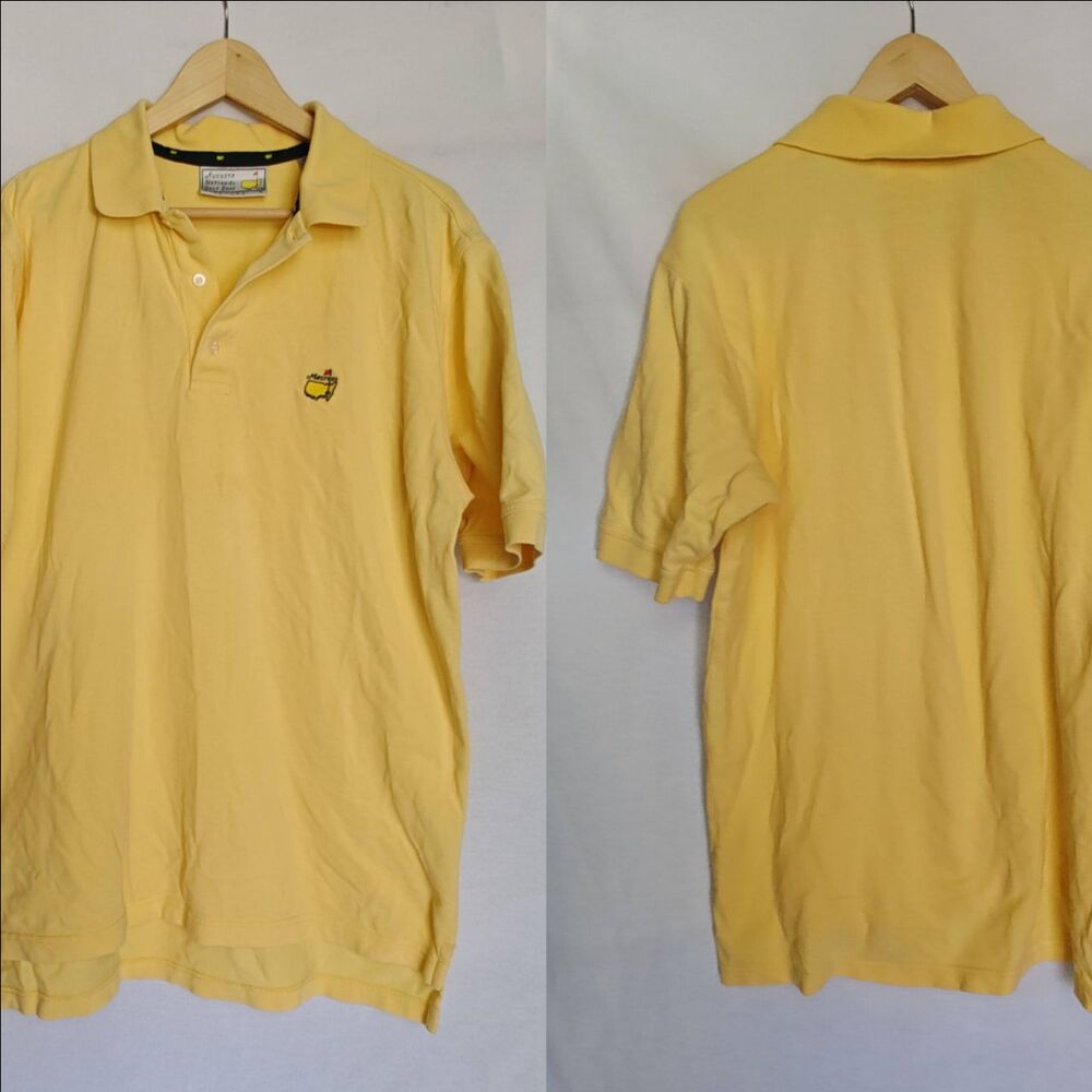 Masters Slazenger Polo‎ Yellow Shirt Augusta National Golf Vintage Large